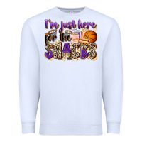 White i'm just here for the snacks basketball Premium Sweatshirt - Zillion Design Studio