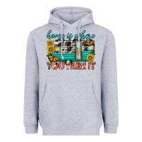 Heather Grey home is where  you park it Heavyweight Hoodie - texasbilliewilder