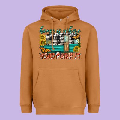 Home Is Where  You Park It Heavyweight Hoodie Designed By Texasbilliewilder