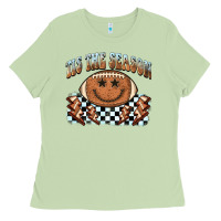 Matcha tis the season football smiley face Ladies Tee - BarkalooDesign