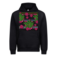 Black mexican rose and cactus seamless pattern Urban Hoodie - BundleAndBundleShop