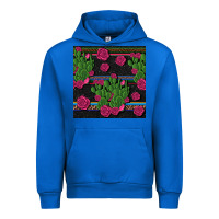Cobalt mexican rose and cactus seamless pattern Urban Hoodie - BundleAndBundleShop