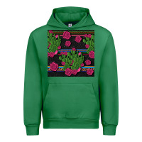 Emerald mexican rose and cactus seamless pattern Urban Hoodie - BundleAndBundleShop