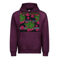 Mauve Wine mexican rose and cactus seamless pattern Urban Hoodie - BundleAndBundleShop
