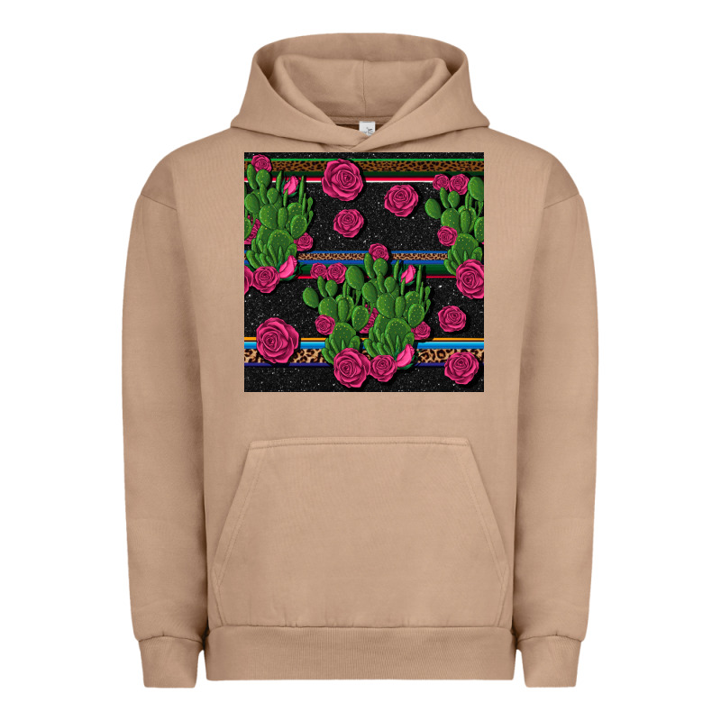Mexican Rose And Cactus Seamless Pattern Urban Hoodie by BundleAndBundleShop | Teevron