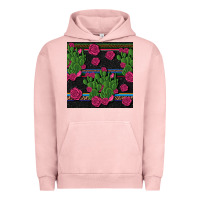 Pigment Salmon mexican rose and cactus seamless pattern Urban Hoodie - BundleAndBundleShop