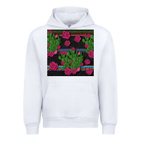 White mexican rose and cactus seamless pattern Urban Hoodie - BundleAndBundleShop