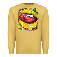 Antique Gold lemon lips with leopard Premium Sweatshirt - texasbilliewilder