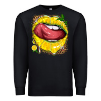 Black lemon lips with leopard Premium Sweatshirt - texasbilliewilder