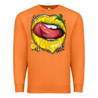 Carrot lemon lips with leopard Premium Sweatshirt - texasbilliewilder