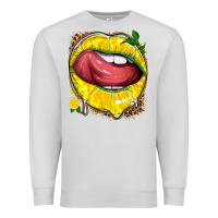 Dove Grey lemon lips with leopard Premium Sweatshirt - texasbilliewilder