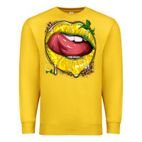 Lemon lemon lips with leopard Premium Sweatshirt - texasbilliewilder