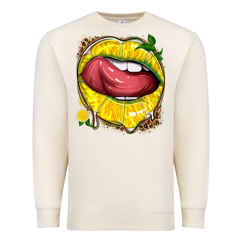 Lemon Lips With Leopard Premium Sweatshirt by texasbilliewilder | Teevron
