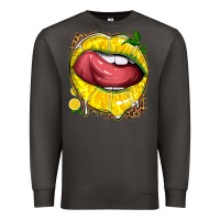 Smoke lemon lips with leopard Premium Sweatshirt - texasbilliewilder