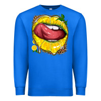 True Royal lemon lips with leopard Premium Sweatshirt - texasbilliewilder