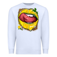 White lemon lips with leopard Premium Sweatshirt - texasbilliewilder