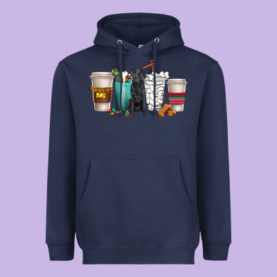 Labrador Retriever Dog Coffee Cups Heavyweight Hoodie Designed By Texasbilliewilder