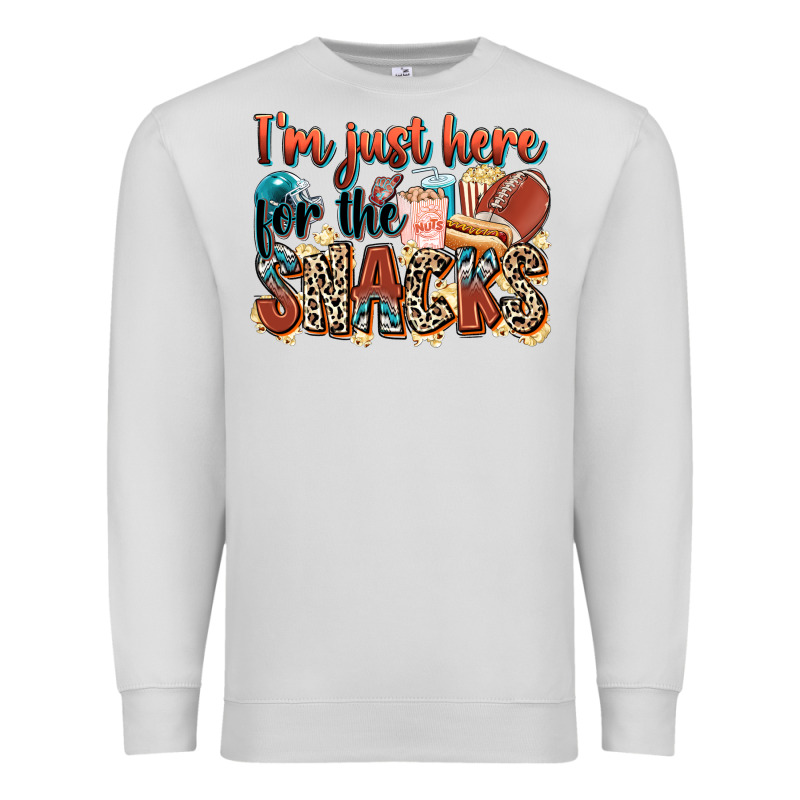 I'm Just Here For The Snacks American Football Premium Sweatshirt by Zillion Design Studio | Teevron