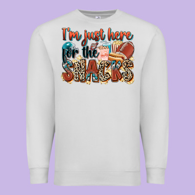I'm Just Here For The Snacks American Football Premium Sweatshirt Designed By Zillion Design Studio
