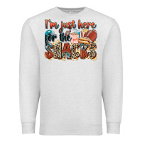 Oatmeal Heather i'm just here for the snacks american football Premium Sweatshirt - Zillion Design Studio