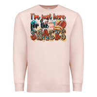 Pale Pink i'm just here for the snacks american football Premium Sweatshirt - Zillion Design Studio