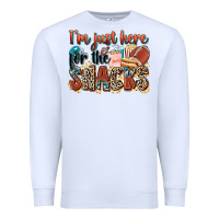 White i'm just here for the snacks american football Premium Sweatshirt - Zillion Design Studio