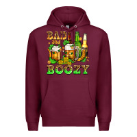 Burgundy bad and boozy with beer Premium Hoodie - AdoDesignShop