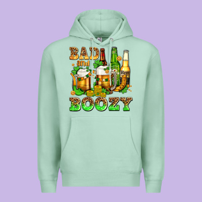 Bad And Boozy With Beer Premium Hoodie Designed By Adodesignshop