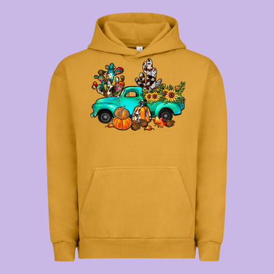 Cactus Pumpkin Truck Fall Urban Hoodie Designed By Jahusdesignshop