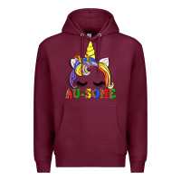Burgundy autism au some  unicorn Premium Hoodie - AdoDesignShop
