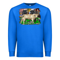 True Royal charolais bull black angus cattle and bull with barnyard and cowhide Premium Sweatshirt - RanaPortraitStore