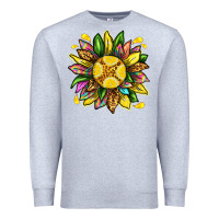 Heather Grey lemon sunflower Premium Sweatshirt - texasbilliewilder