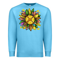 Ocean Blue lemon sunflower Premium Sweatshirt - texasbilliewilder