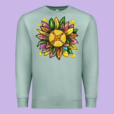 Lemon Sunflower Premium Sweatshirt Designed By Texasbilliewilder