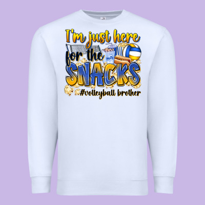 I'm Just Here For The Snacks #volleyball Brother Premium Sweatshirt Designed By Zillion Design Studio