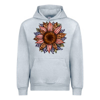 Heather Grey usa flag camouflage leopard sunflower Urban Hoodie - Artiststas