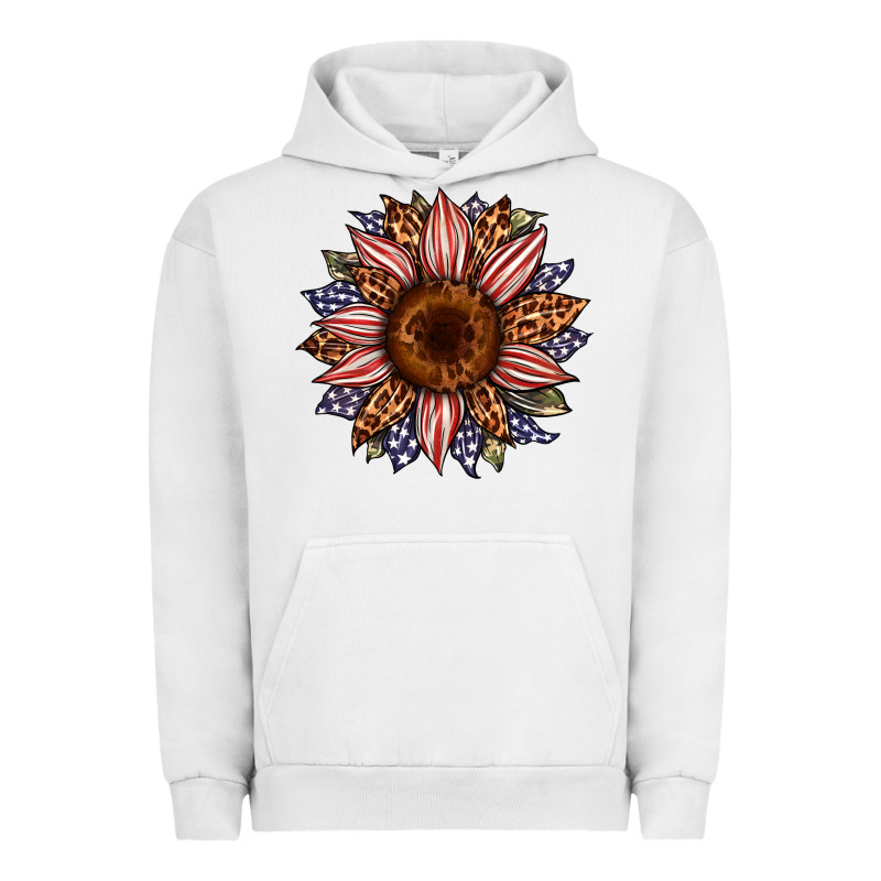 Usa Flag Camouflage Leopard Sunflower Urban Hoodie by Artiststas | Teevron