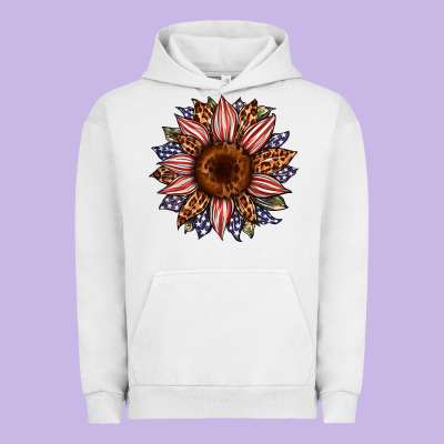 Usa Flag Camouflage Leopard Sunflower Urban Hoodie Designed By Artiststas