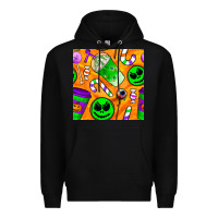Black halloween snacks seamless pattern Premium Hoodie - BundleAndBundleShop