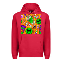 Cardinal halloween snacks seamless pattern Premium Hoodie - BundleAndBundleShop