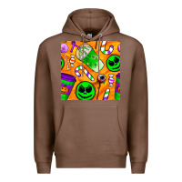 Chestnut halloween snacks seamless pattern Premium Hoodie - BundleAndBundleShop