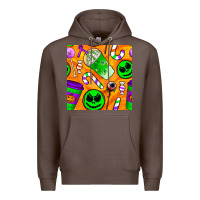 Coffee halloween snacks seamless pattern Premium Hoodie - BundleAndBundleShop
