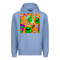 Colony Blue halloween snacks seamless pattern Premium Hoodie - BundleAndBundleShop