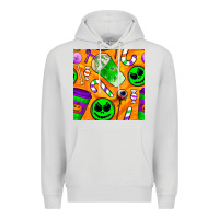 Dove Grey halloween snacks seamless pattern Premium Hoodie - BundleAndBundleShop