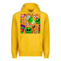 Lemon halloween snacks seamless pattern Premium Hoodie - BundleAndBundleShop