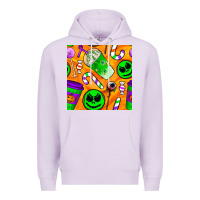 Lilac halloween snacks seamless pattern Premium Hoodie - BundleAndBundleShop