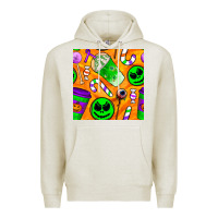 Oatmeal Heather halloween snacks seamless pattern Premium Hoodie - BundleAndBundleShop