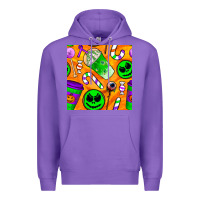 Purple halloween snacks seamless pattern Premium Hoodie - BundleAndBundleShop