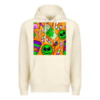 Sandshell halloween snacks seamless pattern Premium Hoodie - BundleAndBundleShop