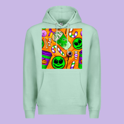 Halloween Snacks Seamless Pattern Premium Hoodie Designed By Bundleandbundleshop